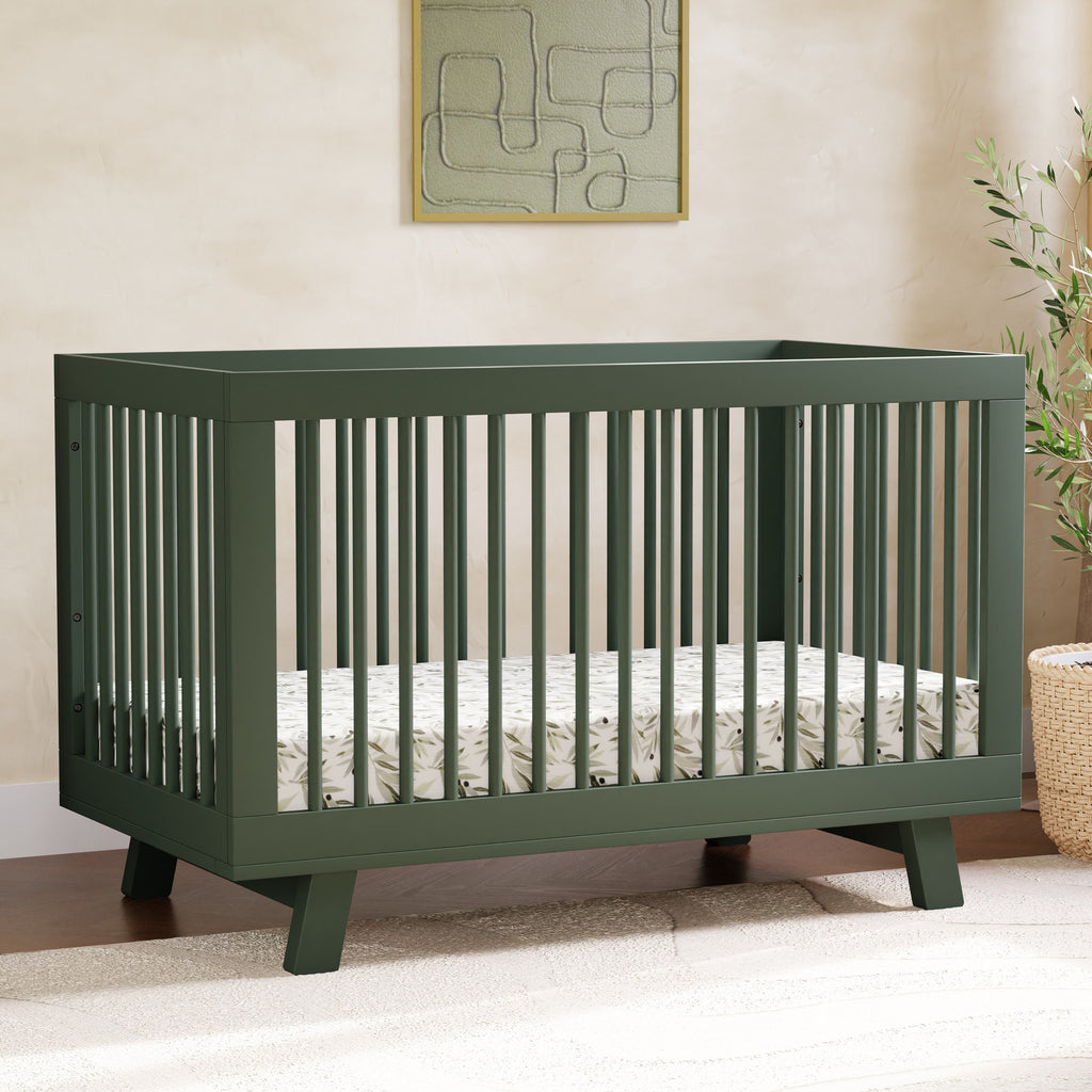 M4201FRGR,Babyletto,Hudson 3-in-1 Convertible Crib w/Toddler Bed Conversion Kit in Forest Green