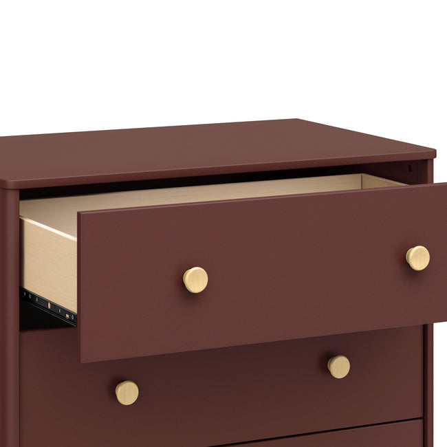 M9023CRN,Babyletto,Lolly 3-Drawer Changer Dresser w/Removable Changing Tray in Crimson/Natural