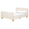 M31396PWBTAN,Babyletto Kids,Rizo Full Bed in Performance Ivory Boucle w/ VTan Leather Piping