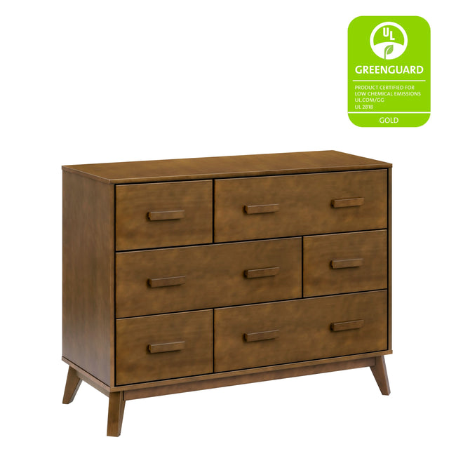 M5826NL,Babyletto,Scoot 6-Drawer Dresser in Natural Walnut
