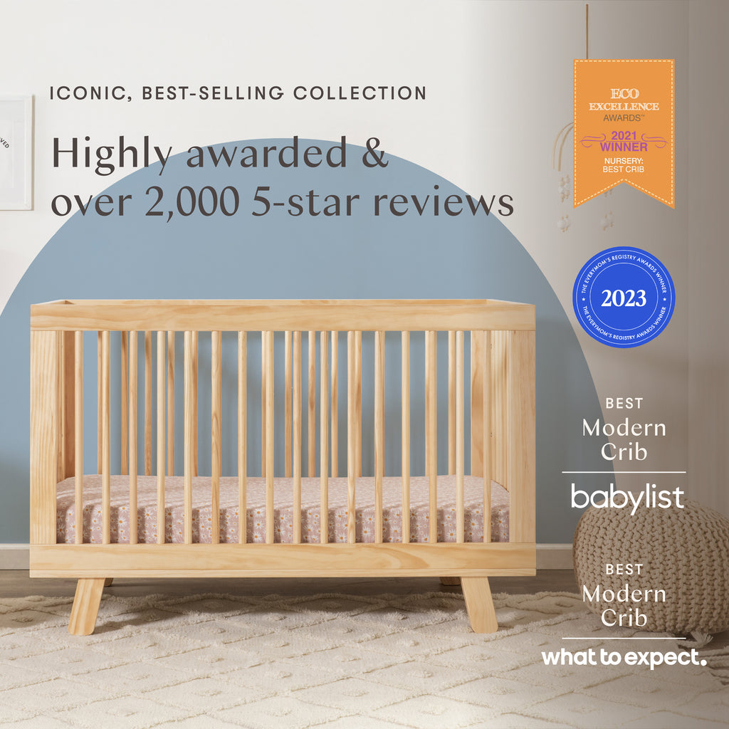 M4201N,Babyletto,Hudson 3-in-1 Convertible Crib w/Toddler Bed Conversion Kit in Natural Finish