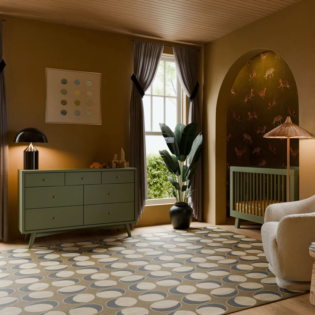 M15916OL,Babyletto,Palma 7-Drawer Double Dresser  Assembled in Olive