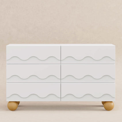 M31116WHY,Babyletto Kids,Lido Wave 6-Drawer Assembled Dresser in White and Honey