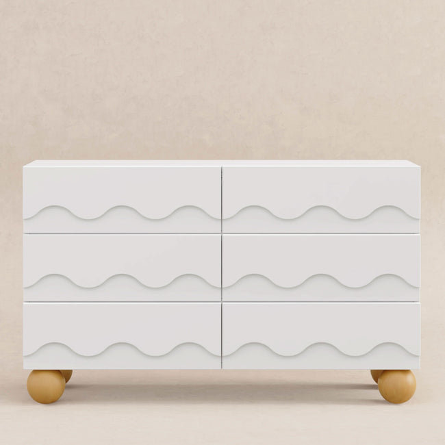M31116WHY,Babyletto Kids,Lido Wave 6-Drawer Assembled Dresser in White and Honey