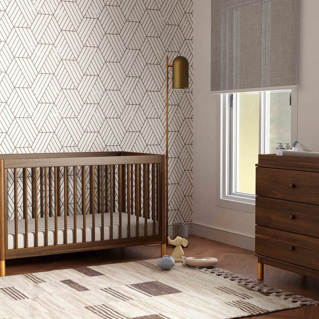 M12901NLGLD,Babyletto,Gelato 4-in-1 Convertible Crib w/Toddler Conversion Kit in Natural Walnut Gold Ft