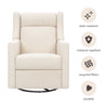M11283PWB,Babyletto,Kiwi Deluxe Power Glider Recliner w/Heat&Massage in Performance Ivory Boucle