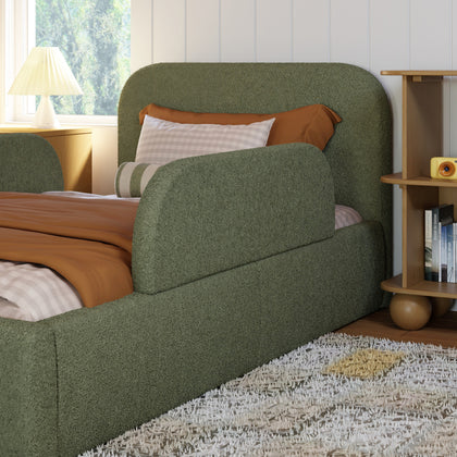 M32099POB,Babyletto Kids,Upholstered Twin/Full Bed Guardrail in Performance Olive Boucle