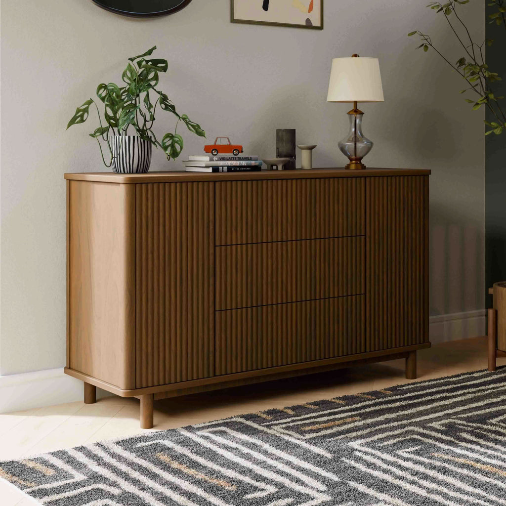 M29816NL,Babyletto,Pogo Tambour Assembled Dresser in Natural Walnut
