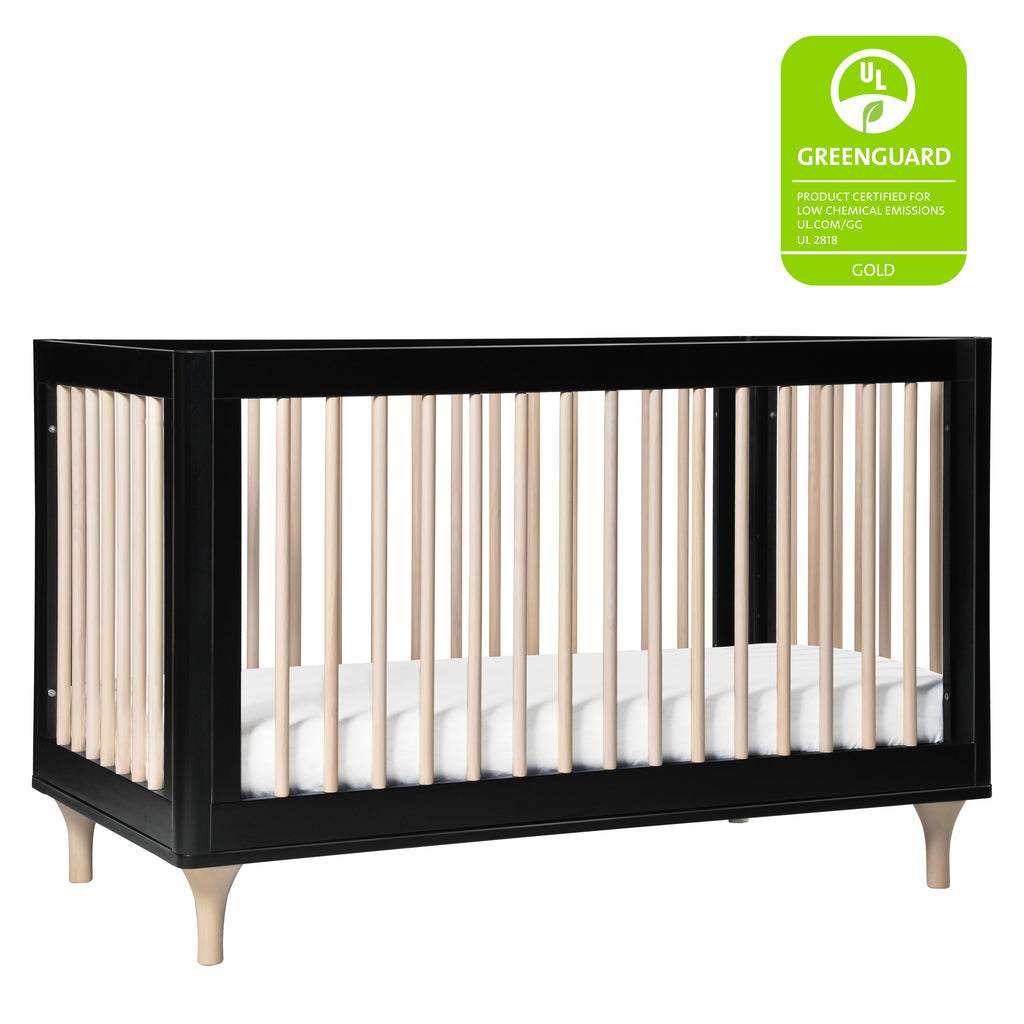 M9001BNX,Babyletto,Lolly 3-in-1 Convertible Crib w/Toddler Bed Conversion in Black/WashedNatural