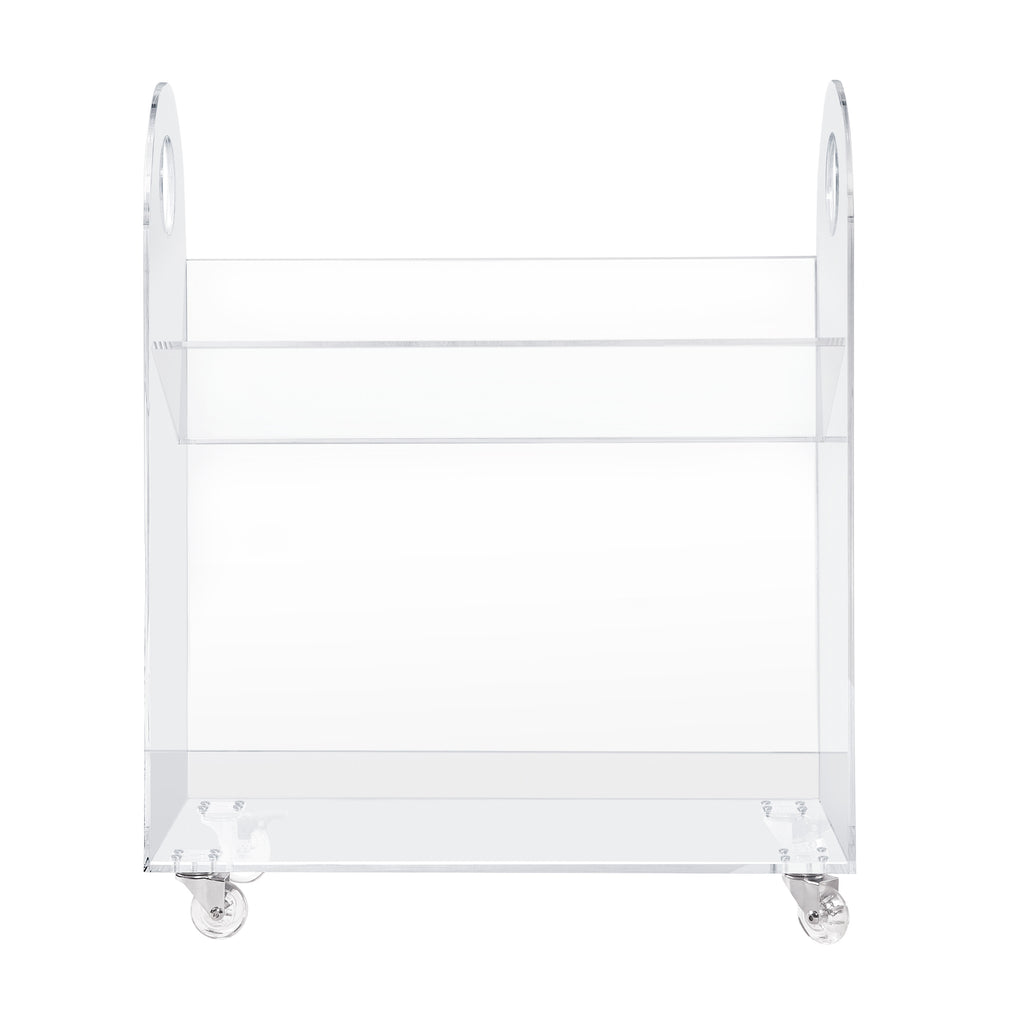 M15614K,Babyletto,Presto Acrylic Bookcase and Cart in Acrylic