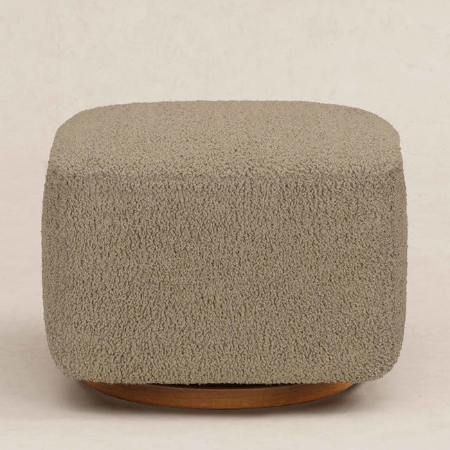 M26385LTDB,Kiwi Gliding Ottoman in Latte Teddy Loop w/ Dark Wood Base