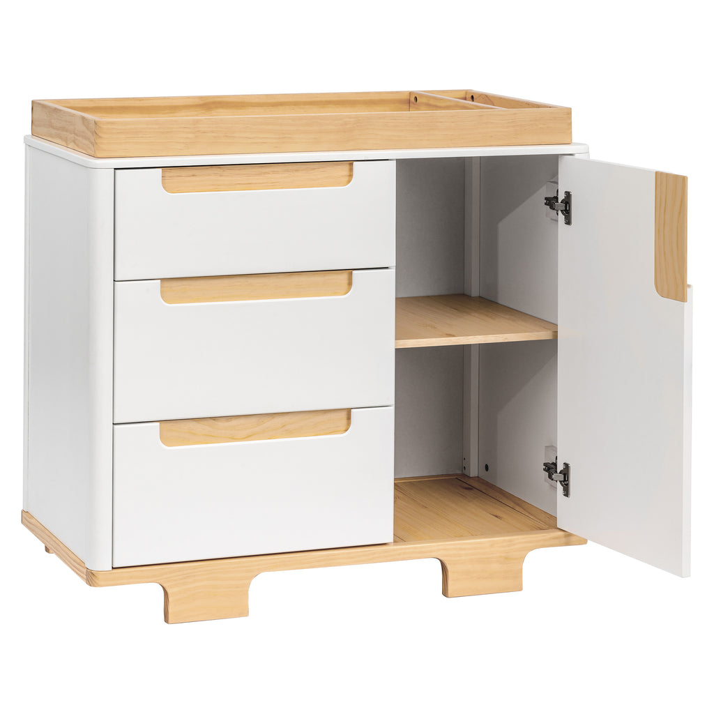 M23423WN,Babyletto,Yuzu 3-Drawer Changer Dresser in White/Natural