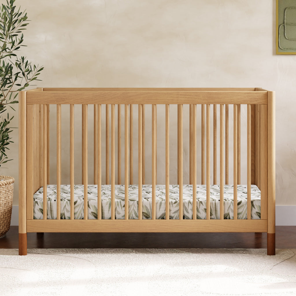 M12901HYVTL,Babyletto,Gelato 4-in-1 Convertible Crib w/Toddler Bed Kit in Honey/Vegan Tan Leather Feet