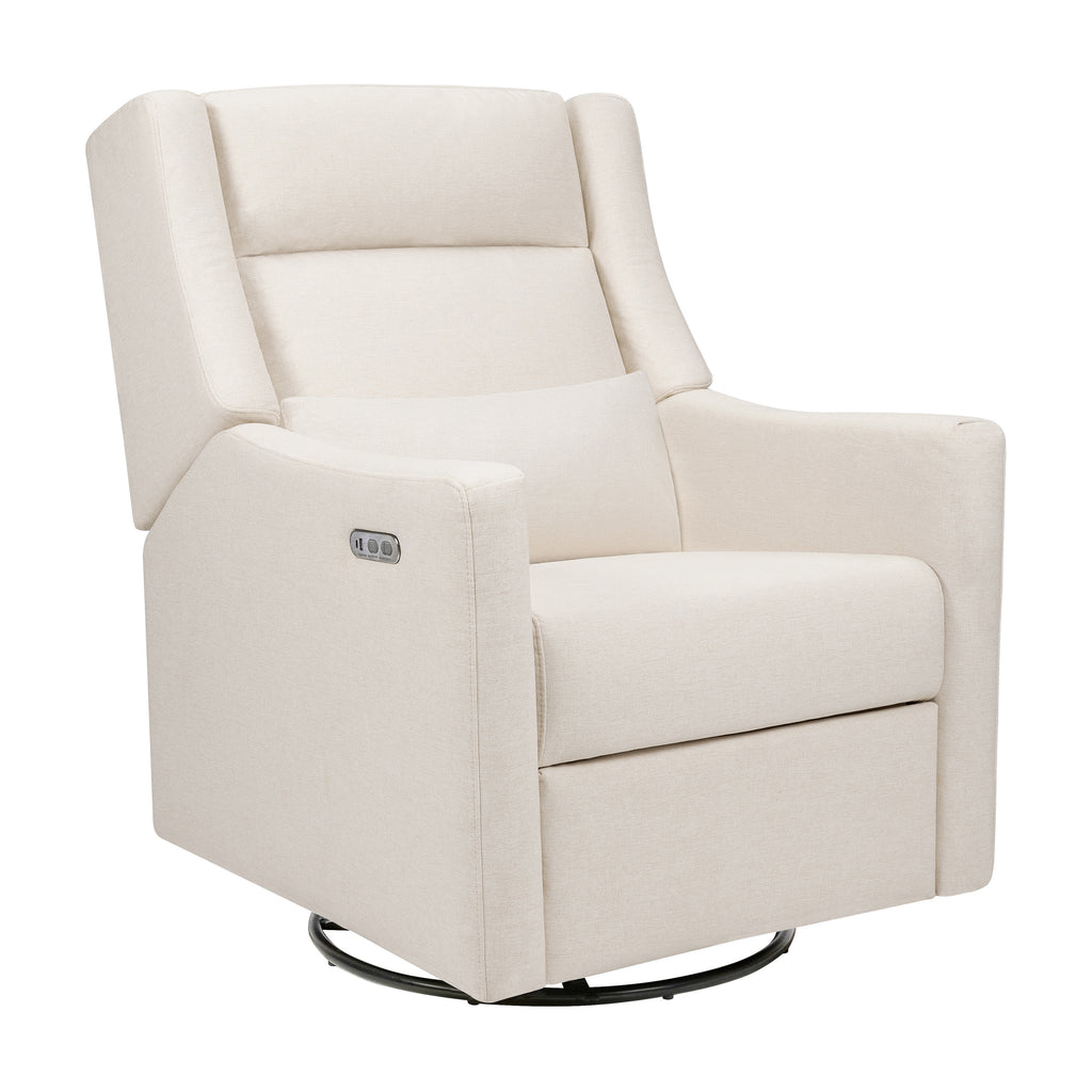 M11286PCMEW,Babyletto,Kiwi Plus Power Glider Recliner w/ Power Headrest in Performance Cream Eco-Weave