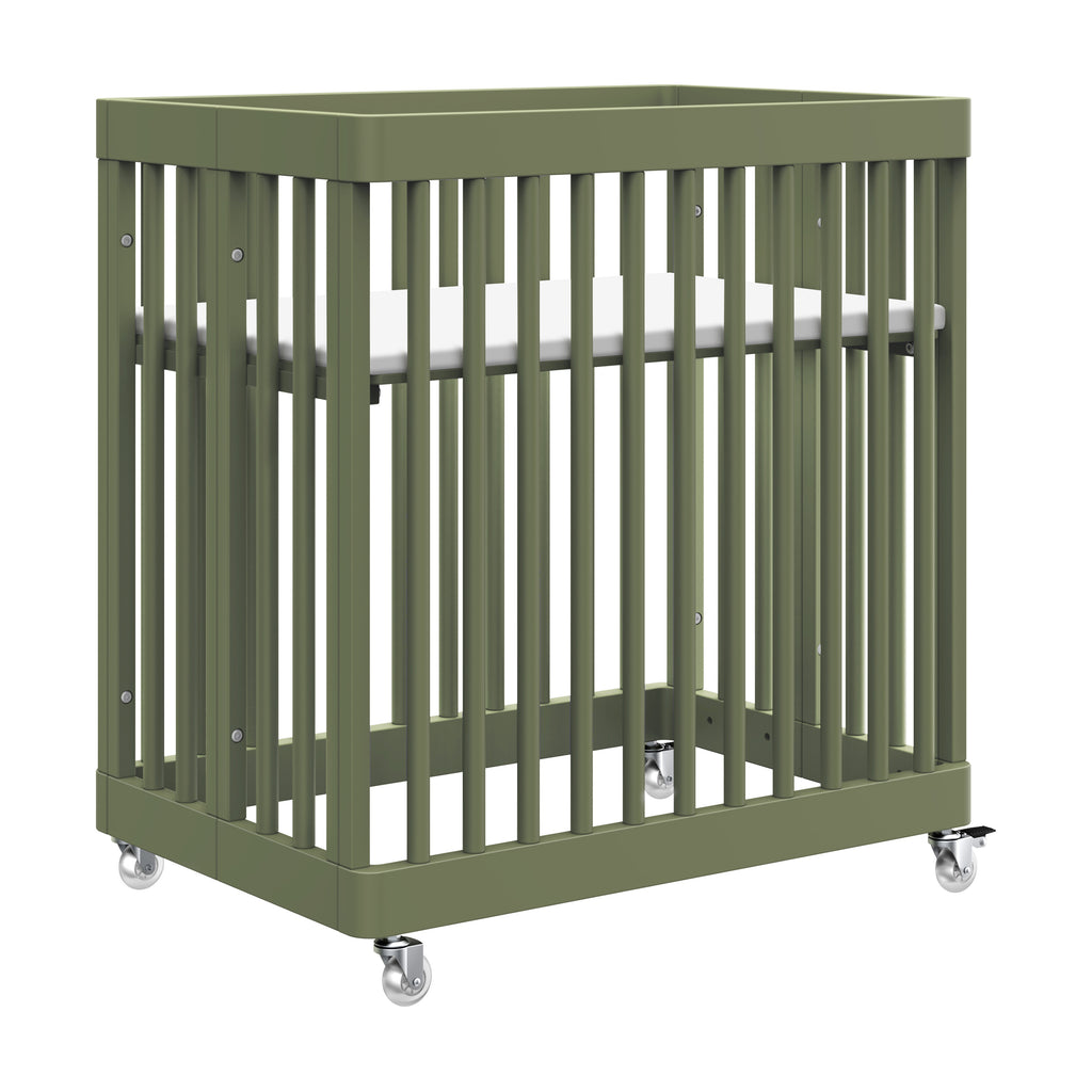 M29880OL,Babyletto,Pogo 8-in-1 Convertible Crib w/All-Stages Conversion Kits in Olive