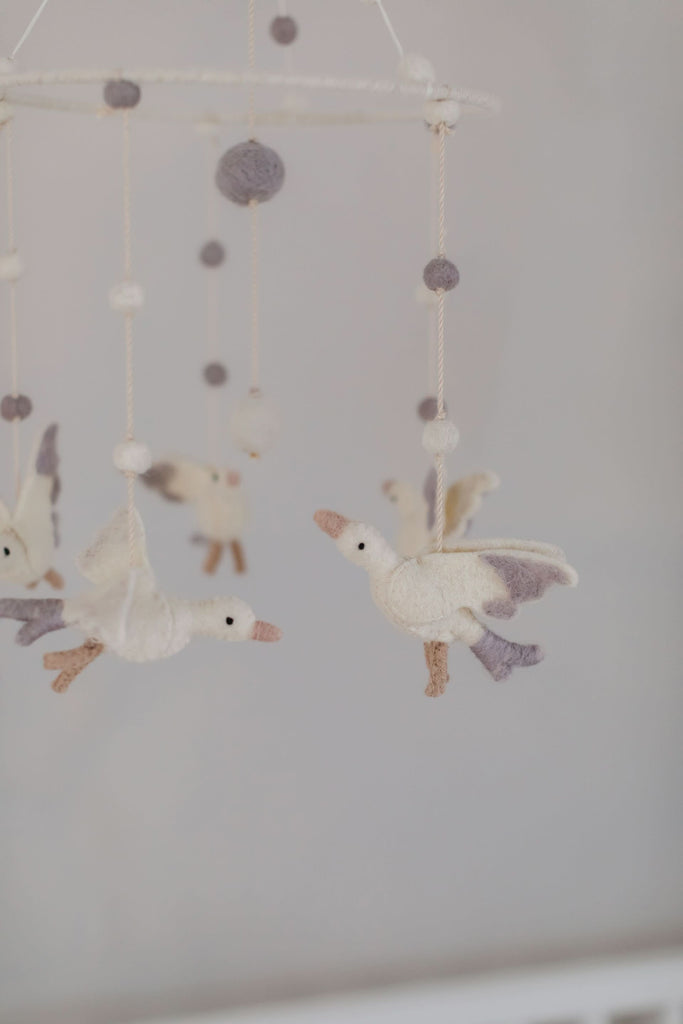 image of swan mobile