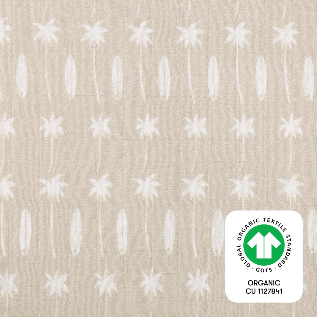 T27036,Beach Bum Muslin Mini Crib Sheet in GOTS Certified Organic Cotton