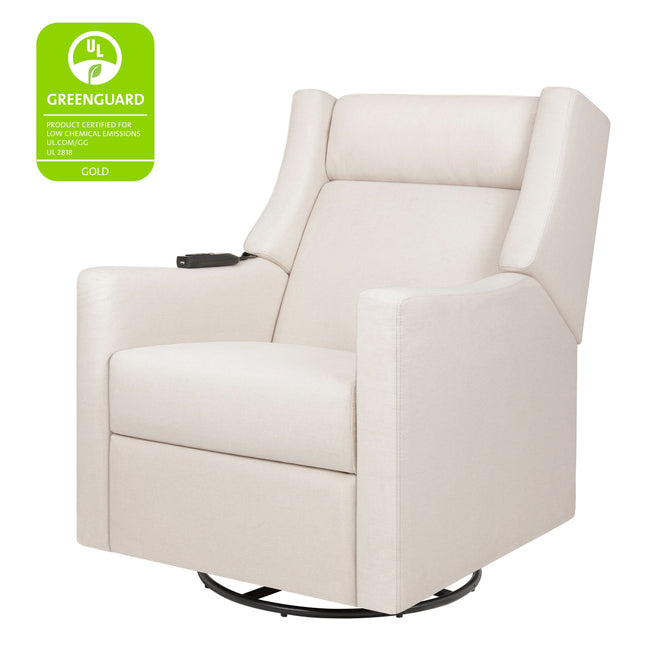 M11283PCMEW,Babyletto,Kiwi Deluxe Power Glider Recliner w/Heat&Massage in Performance Cream Eco-Weave