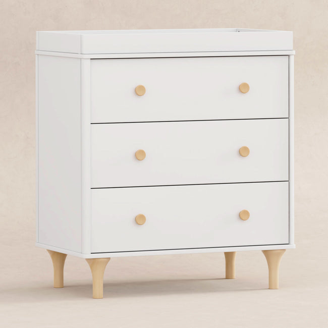 M9023WN,Babyletto,Lolly 3-Drawer Changer Dresser w/Removable Changing Tray in White/Natural