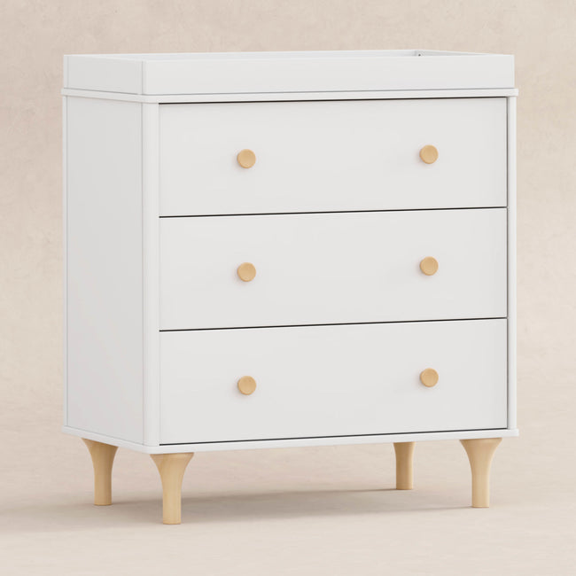 M9023WN,Babyletto,Lolly 3-Drawer Changer Dresser w/Removable Changing Tray in White/Natural