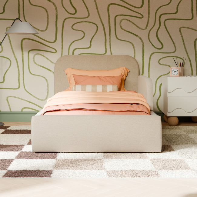 M31399PBEW,Babyletto Kids,Upholstered Twin/Full Bed Guardrail in Performance Beach Eco-Weave