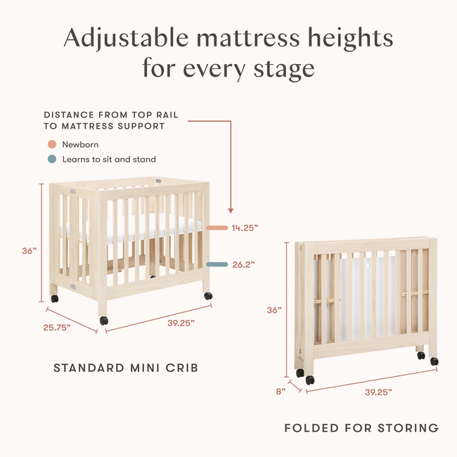 M6698NX,Babyletto,Origami Mini Crib in Washed Natural