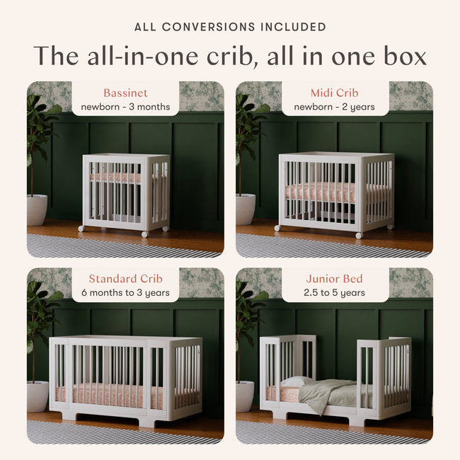 M23401W,Babyletto,Yuzu 8-in-1 Convertible Crib w/All-Stages Conversion Kits in White