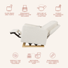 M23085WBLB,Babyletto,Sigi Glider Recliner w/ Electronic Control and USB in Ivory Boucle w/Light Wood Base