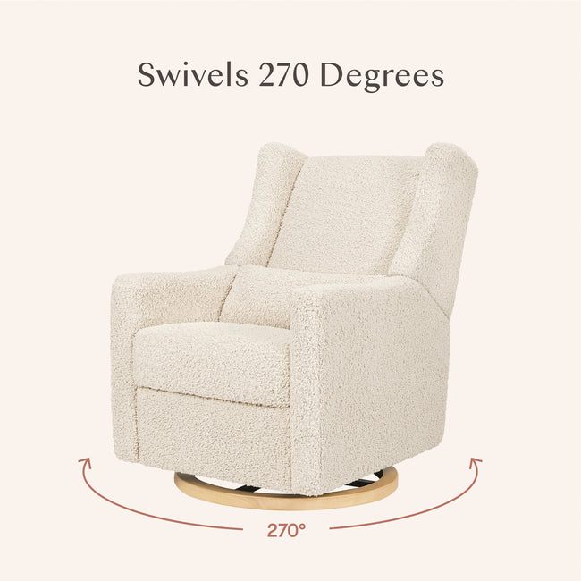 M11288ATLB,Babyletto,Kiwi Glider Recliner w/ Electronic Control and USB in Almond Teddy Loop w/ Light Wood Base