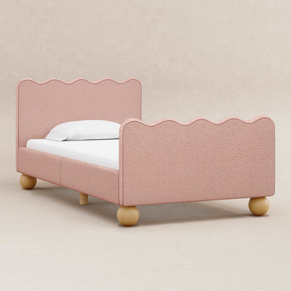 M31369PRSBRY,Babyletto Kids,Rizo Twin Bed in Performance Rose Boucle w/Raspberry Piping