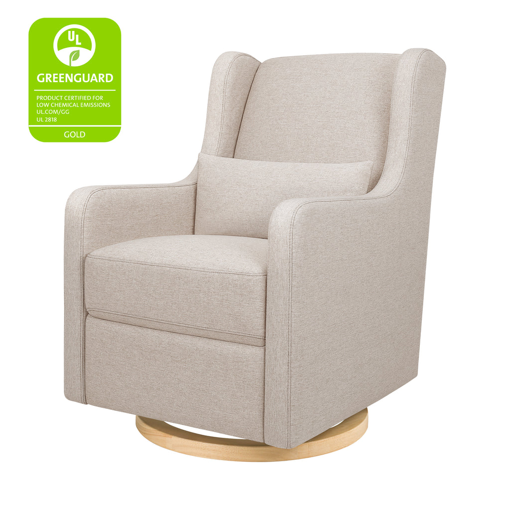 M22187PBEWLB,Wally Swivel Glider in Performance Beach Eco-Weave w/ Light Wood Base