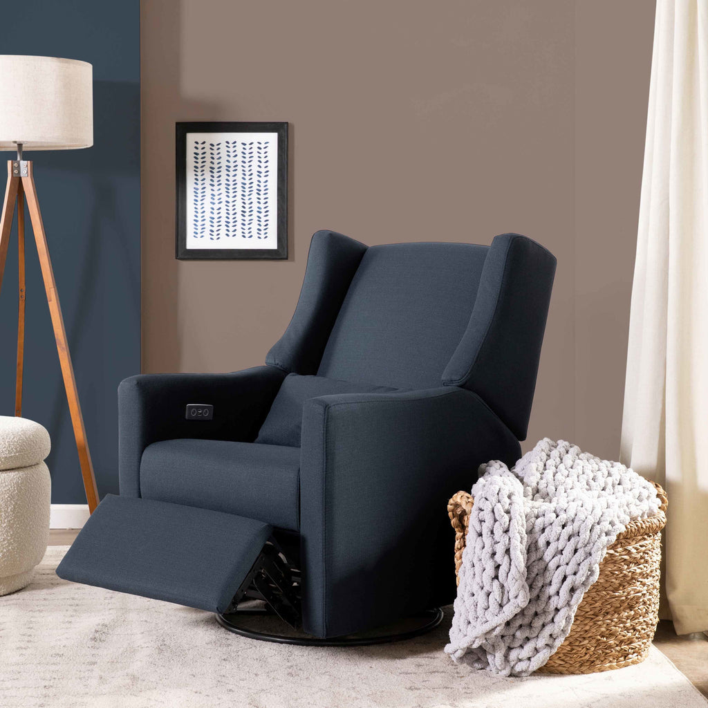 M11288PVET,Babyletto,Kiwi Glider Recliner w/ Electronic Control and USB in Performance Navy Eco-Twill