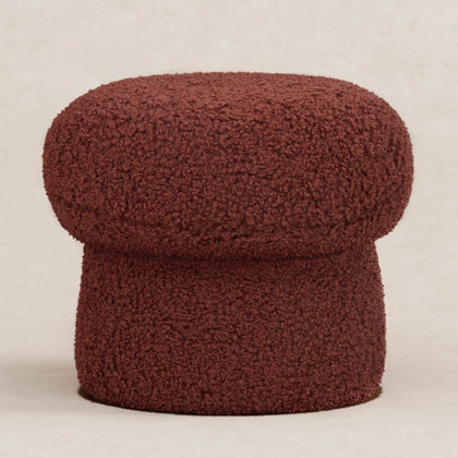 M31585RT,Babyletto Kids,Mini Mushroom Pouf in Rouge Teddy Loop