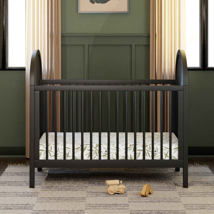 M25601BNC,Babyletto,Bondi Cane 3-in-1 Convertible Crib w/ Toddler Bed Kit in Black with Natural Cane