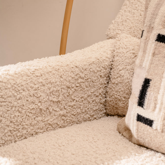 M11288ATLB,Babyletto,Kiwi Glider Recliner w/ Electronic Control and USB in Almond Teddy Loop w/ Light Wood Base