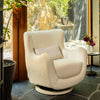 M24187WBIB,Nursery Works,Solstice Swivel Glider in Ivory Boucle w/Ivory Wood Base