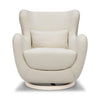 M24187WBIB,Nursery Works,Solstice Swivel Glider in Ivory Boucle w/Ivory Wood Base