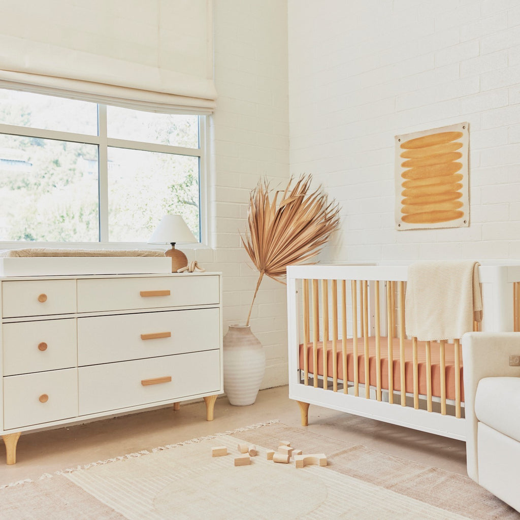 M9016WN,Babyletto,Lolly 6-Drawer Double Dresser  Assembled in White/Natural