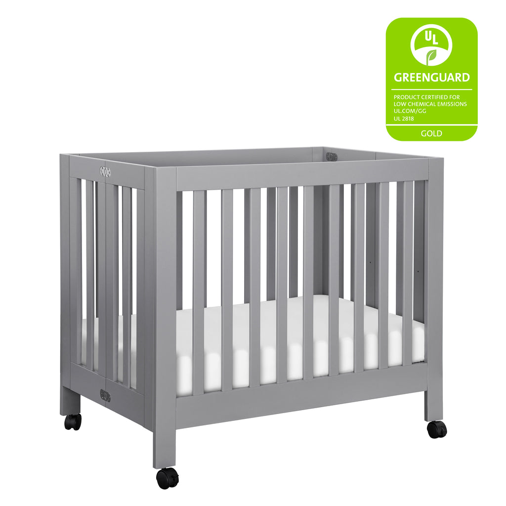 M6698G,Babyletto,Origami Mini Crib in Grey Finish