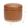 M22885TANLB,Babyletto,Naka Storage Ottoman in Vegan Tan Leather w/ Light Wood Base