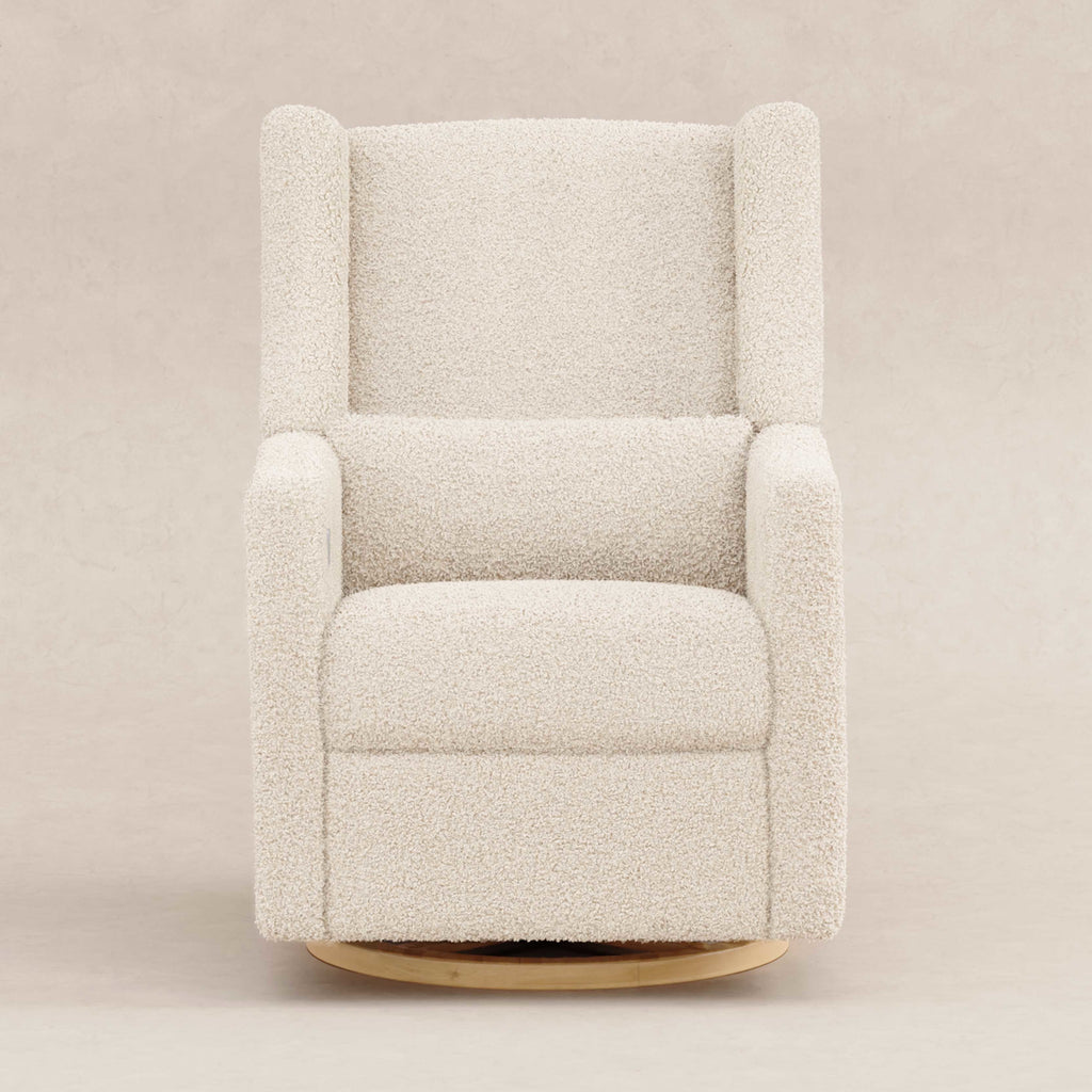 M11288ATLB,Babyletto,Kiwi Glider Recliner w/ Electronic Control and USB in Almond Teddy Loop w/ Light Wood Base