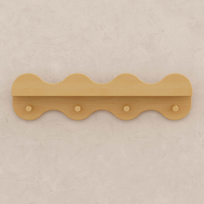 M31125HY,Babyletto Kids,Lido Wave Book Shelf with Hooks in Honey