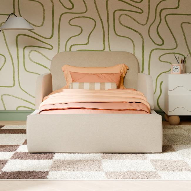 M31399PBEW,Babyletto Kids,Upholstered Twin/Full Bed Guardrail in Performance Beach Eco-Weave