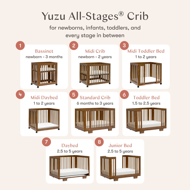 M23401NL,Babyletto,Yuzu 8-in-1 Convertible Crib w/All-Stages Conversion Kits in Natural Walnut