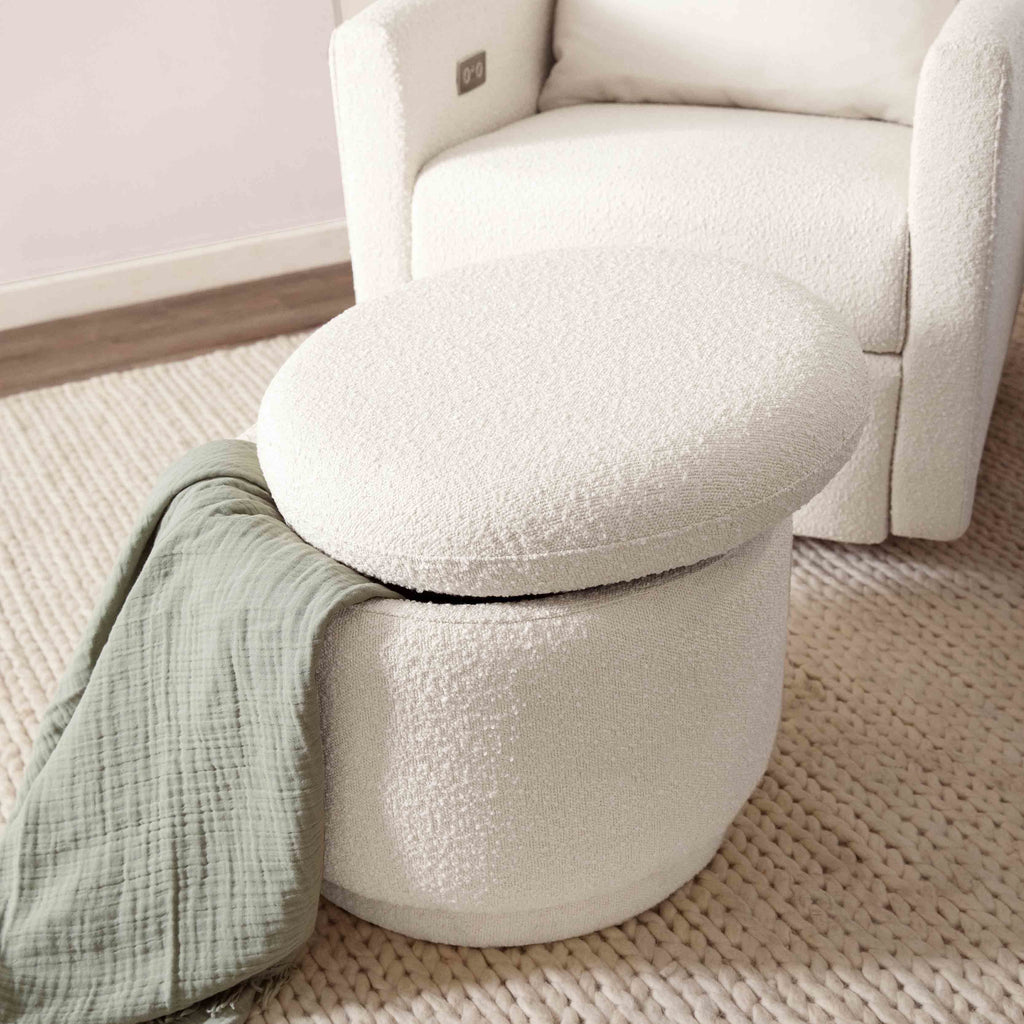 M22985WB,Babyletto,Enoki Storage Ottoman in Ivory Boucle