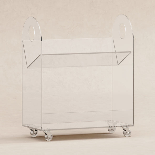 M15614K,Babyletto,Presto Acrylic Bookcase and Cart in Acrylic