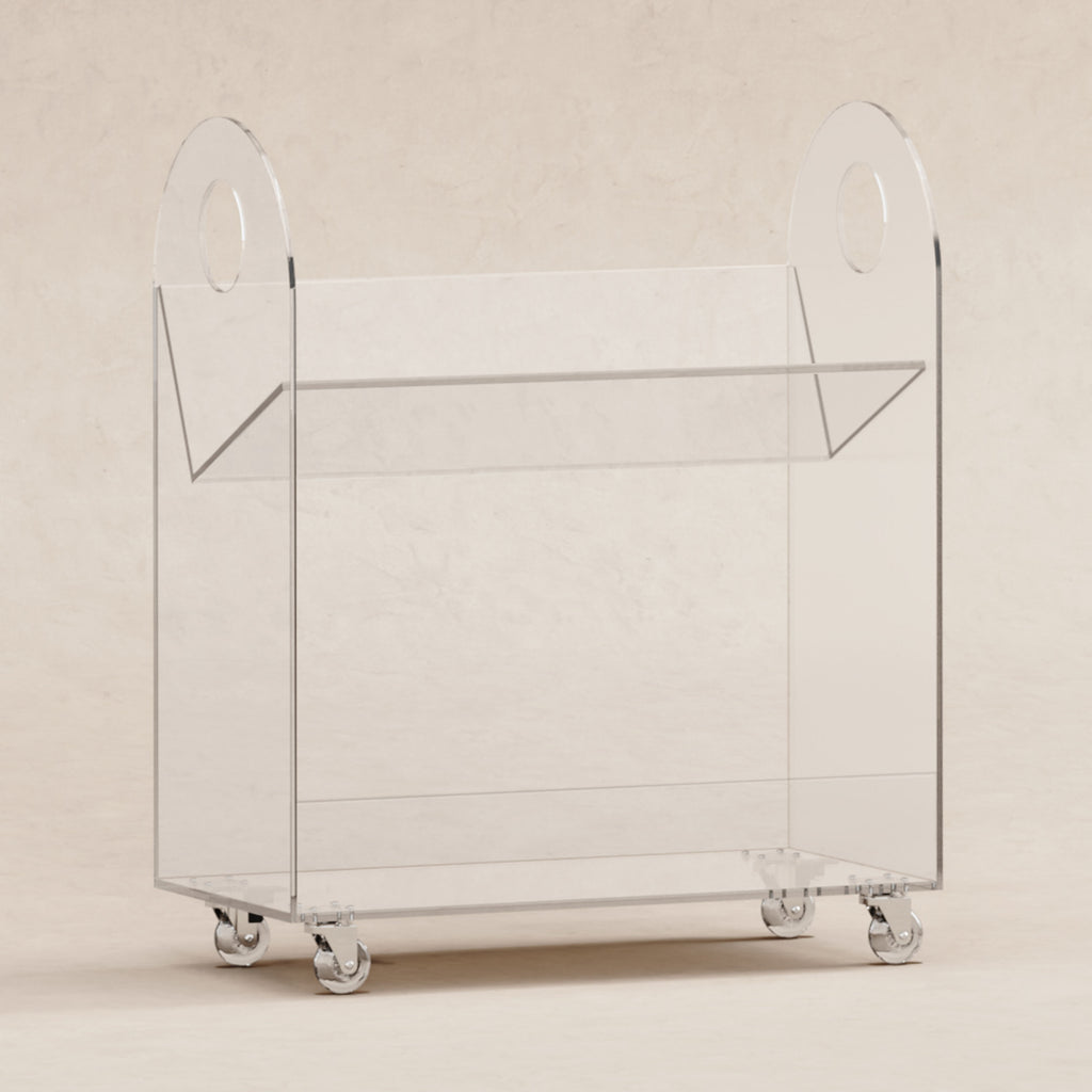 M15614K,Babyletto,Presto Acrylic Bookcase and Cart in Acrylic