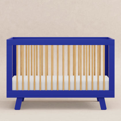 M4201CBTHY,Babyletto,Hudson 3-in-1 Convertible Crib w/Toddler Bed Conversion Kit in Cobalt/Honey