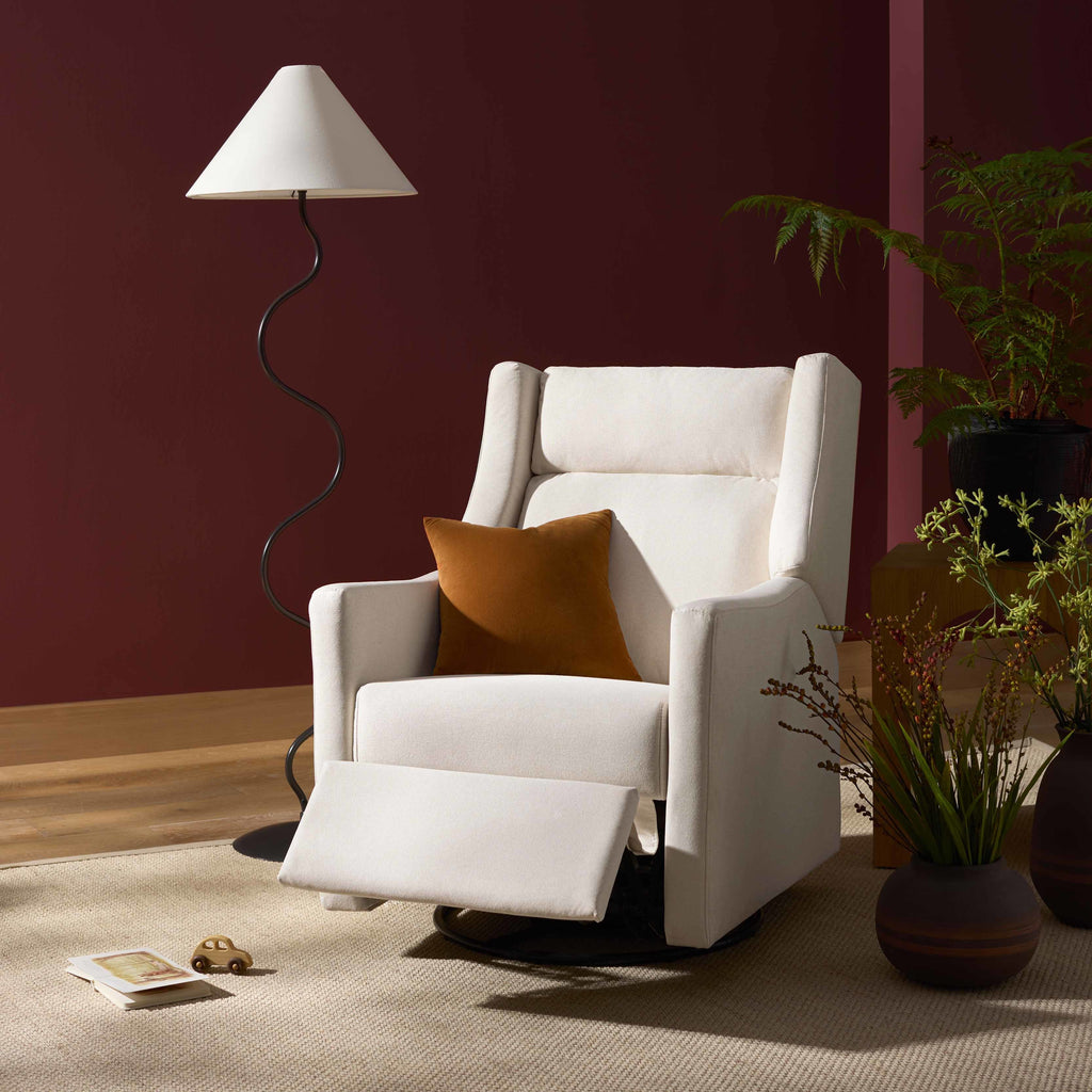 M11286PCMEW,Babyletto,Kiwi Plus Power Glider Recliner w/ Power Headrest in Performance Cream Eco-Weave