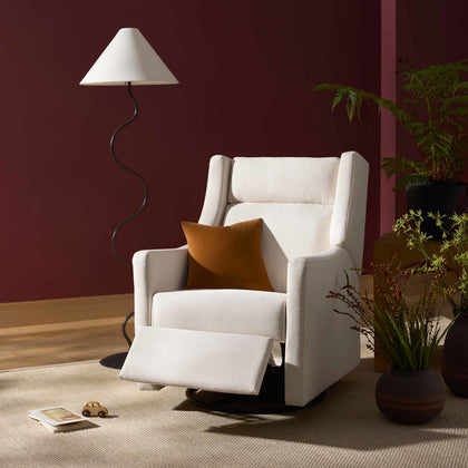 M11286PCMEW,Babyletto,Kiwi Plus Power Glider Recliner w/ Power Headrest in Performance Cream Eco-Weave